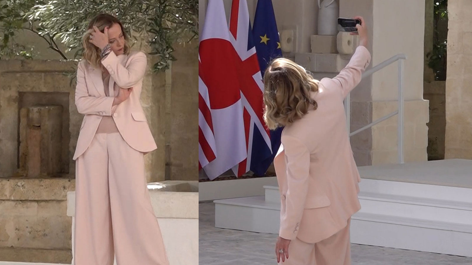 Le Premier ministre italien Meloni s'est ennuyé en attendant Biden et a pris un selfie