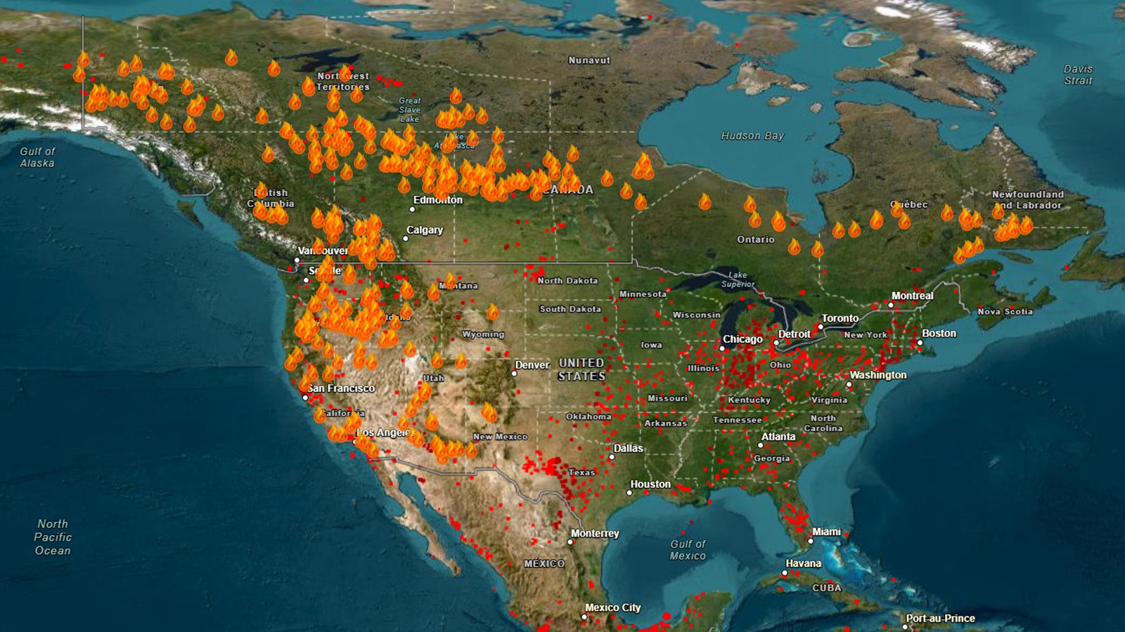 L’Amérique du Nord est en proie à de graves incendies de forêt !  Les flammes se déplacent rapidement