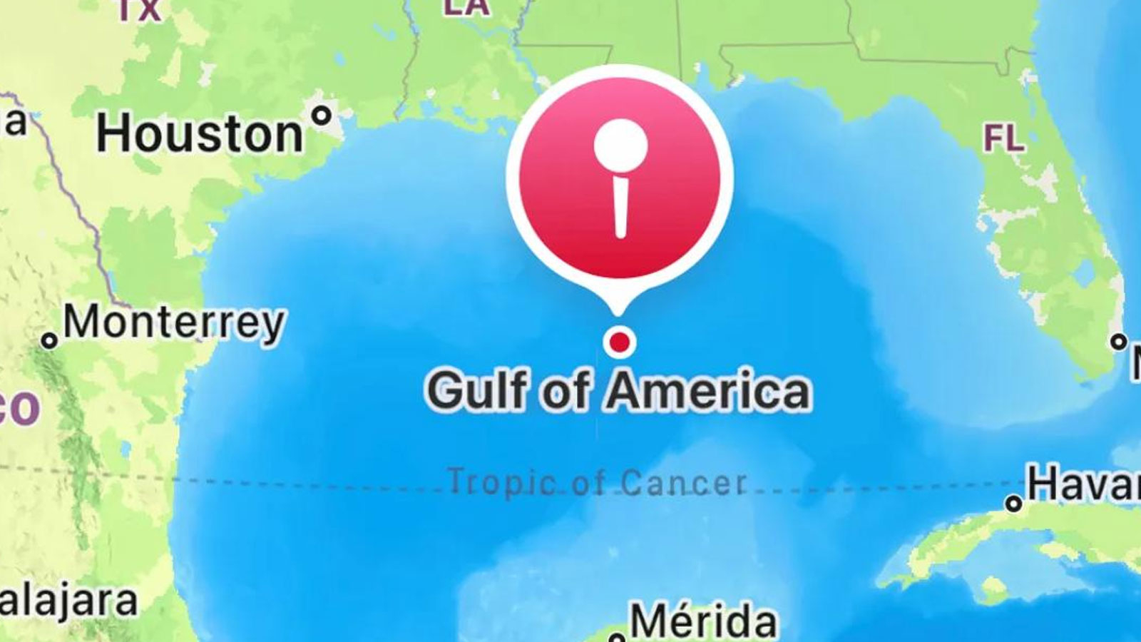 Après Google, Apple a changé le golfe du Mexique en "America Gulf"