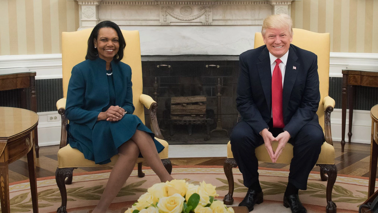 Rice, l'architecte de l'invasion de l'Irak, a assisté à la réunion de Trump