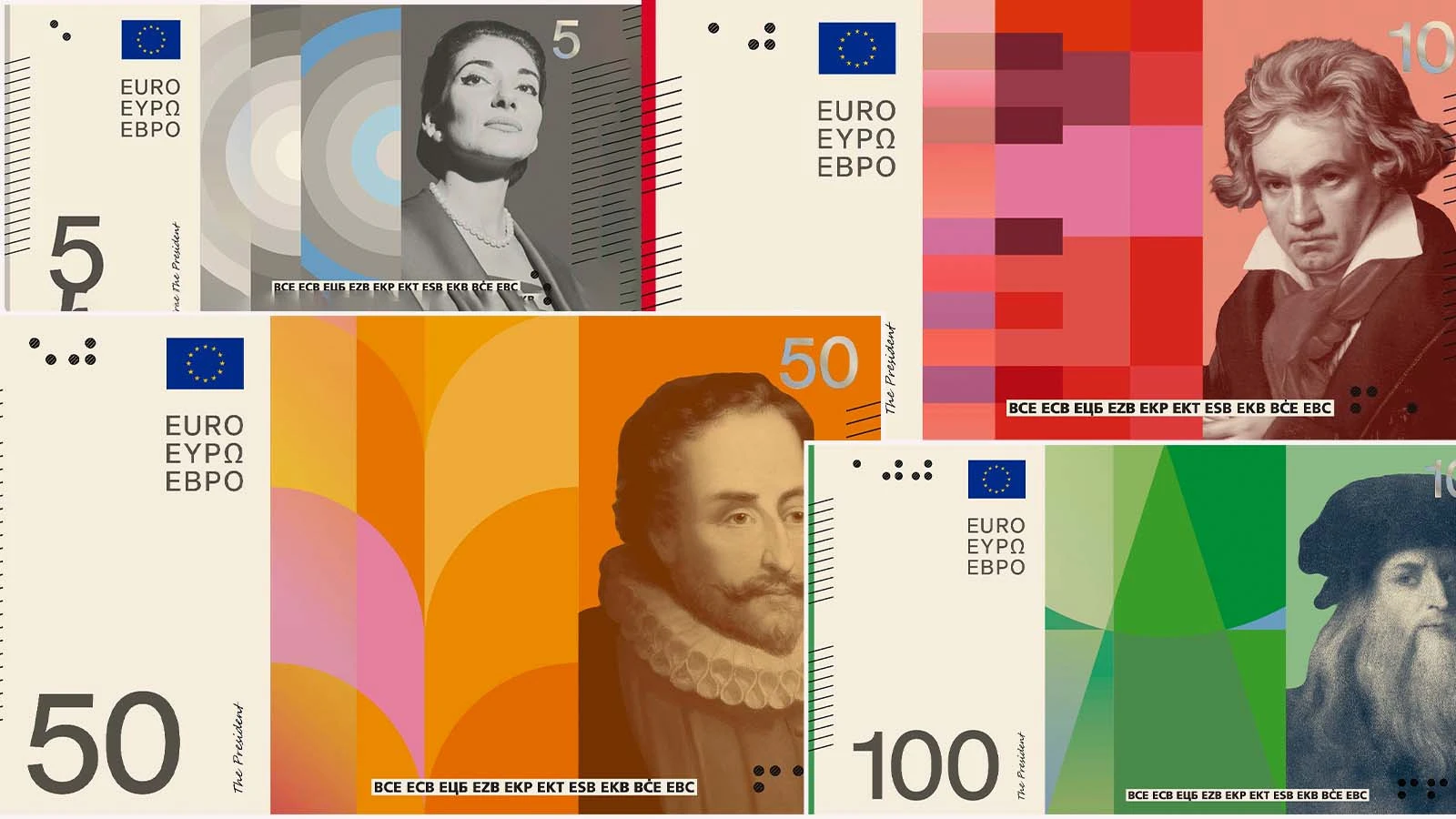Il y a un message sur chaque billet ! De nouveaux visages de l’euro arrivent